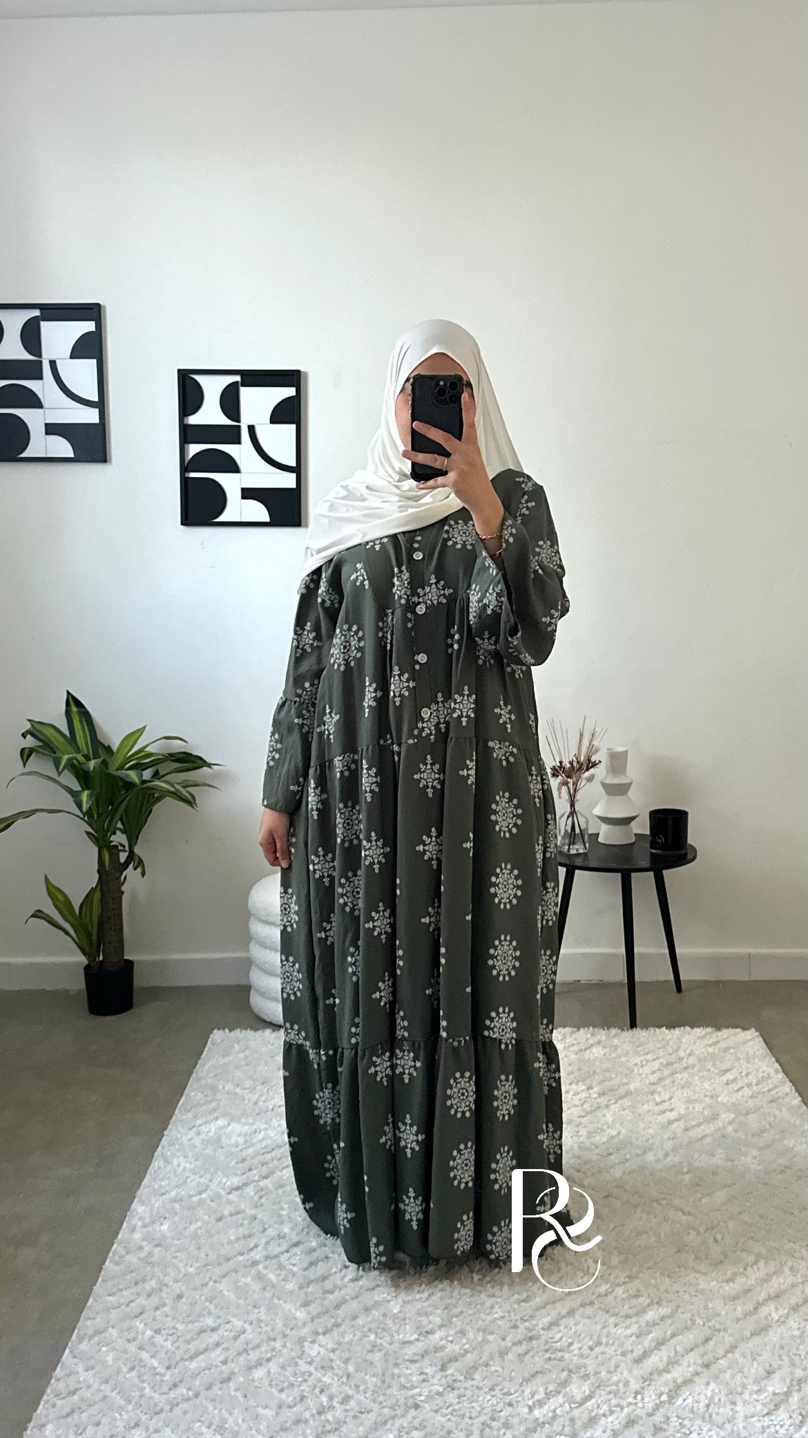 Robe à motif kaki
