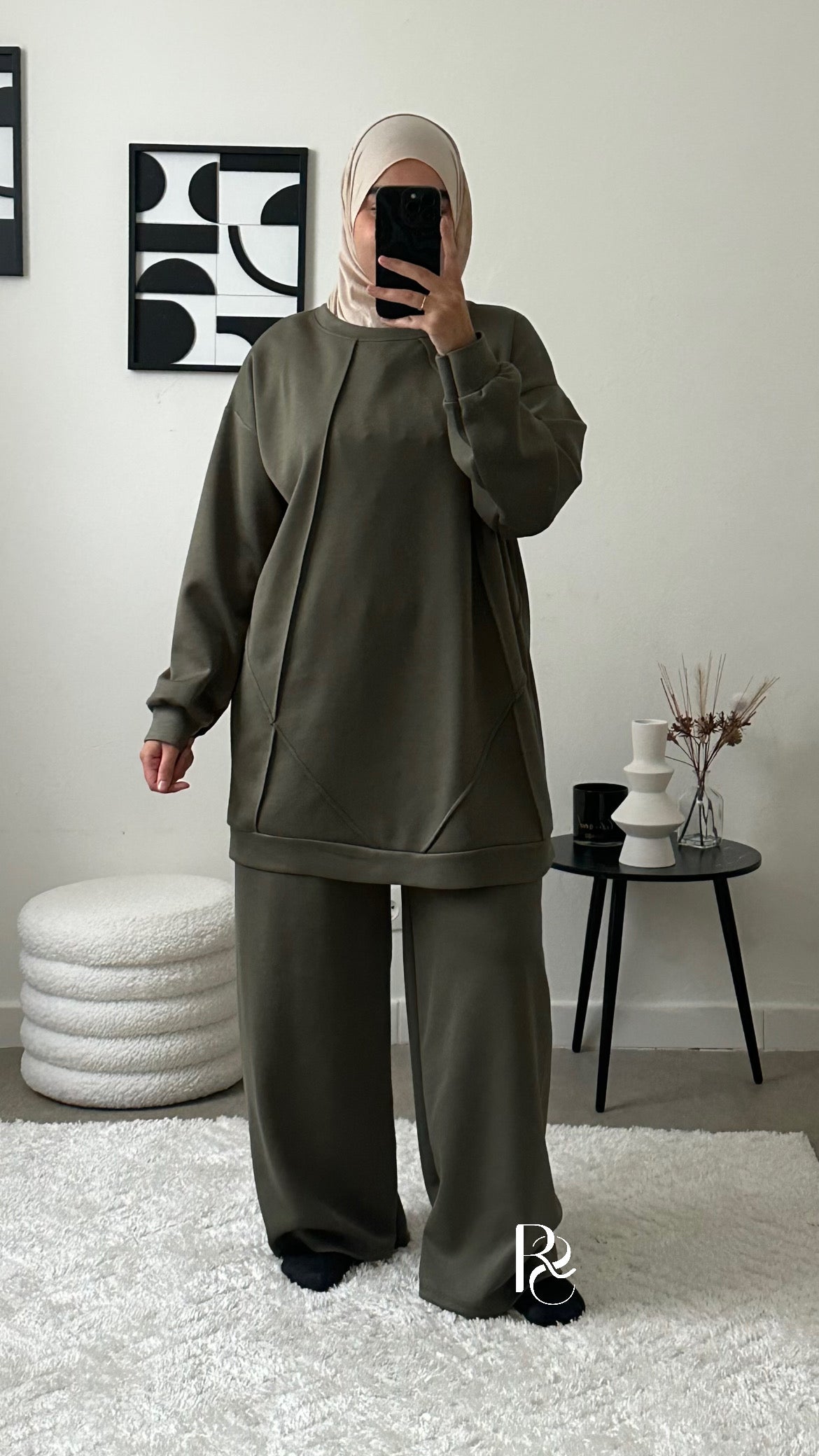 Ensemble jogging kaki