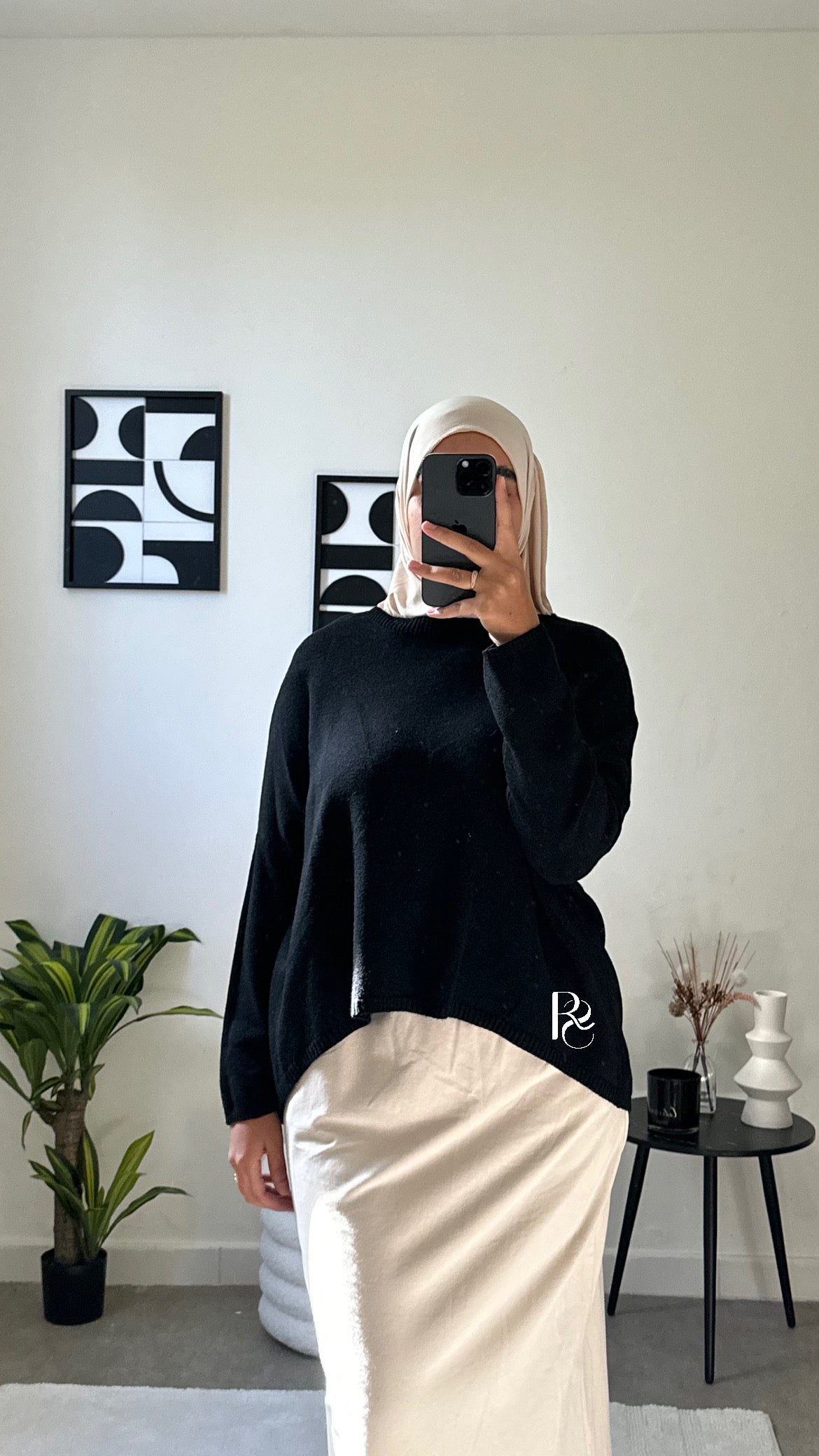 Pull coupe longue noir