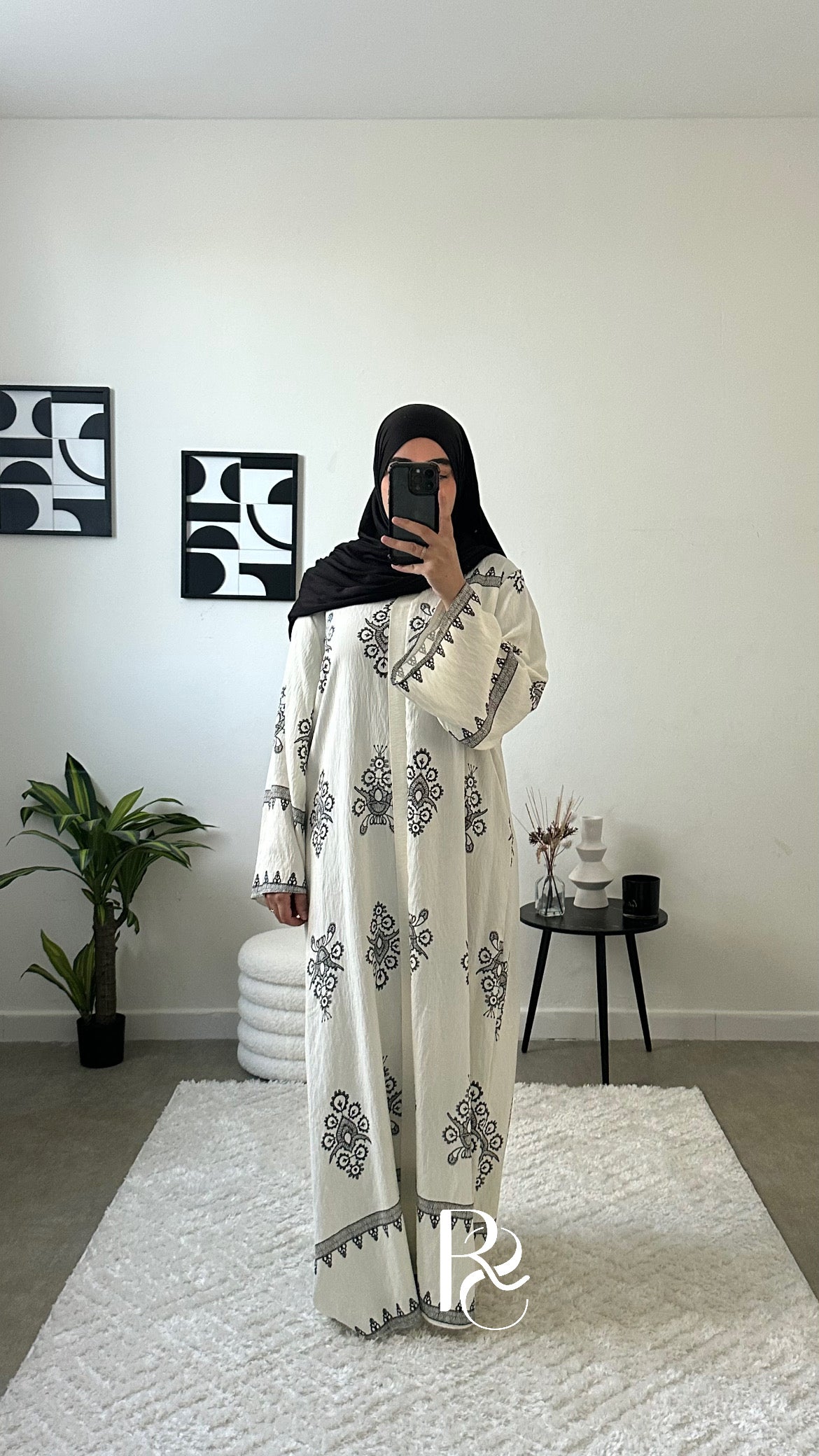 Robe à motif écru & noire