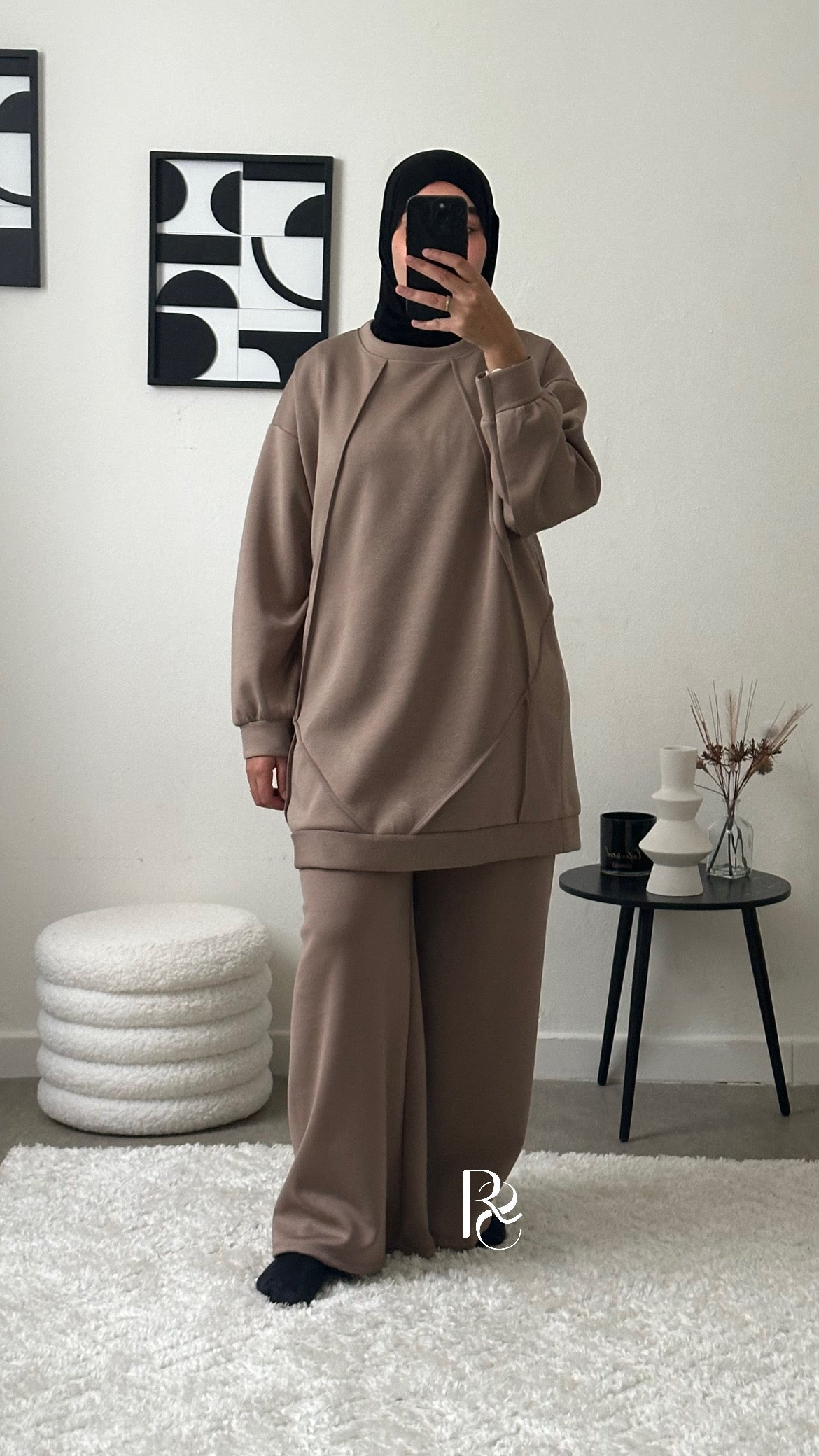 Ensemble jogging taupe