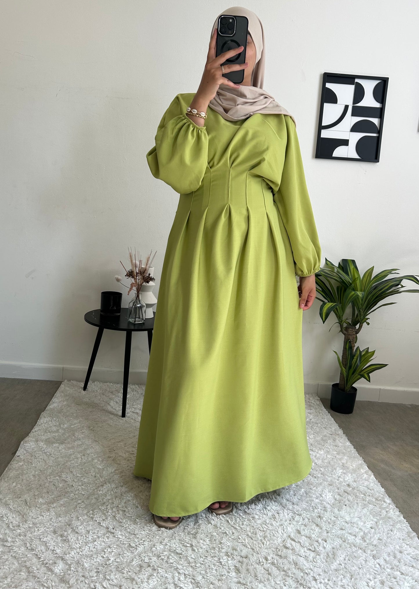 Robe cintrée pistache