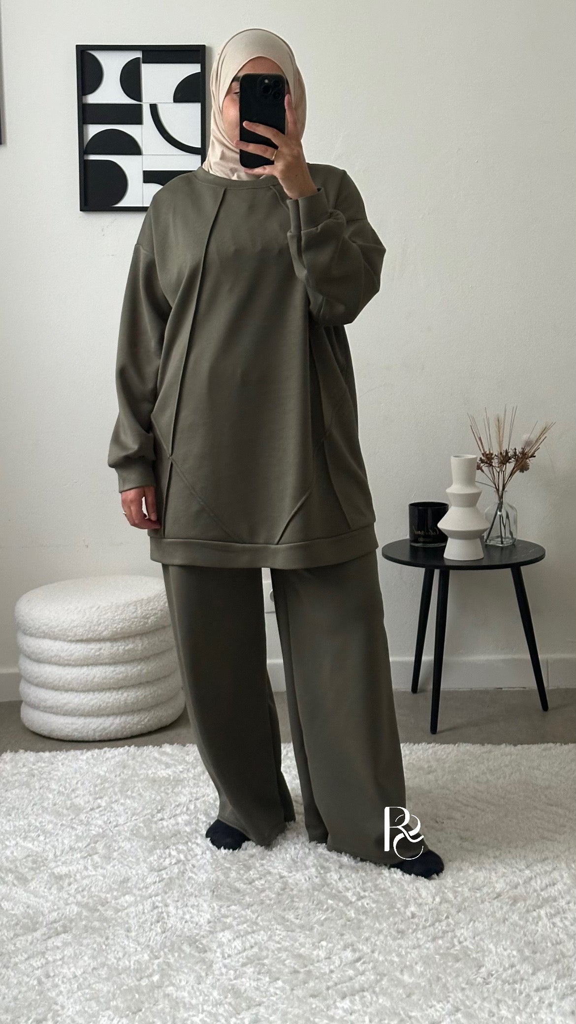 Ensemble jogging kaki