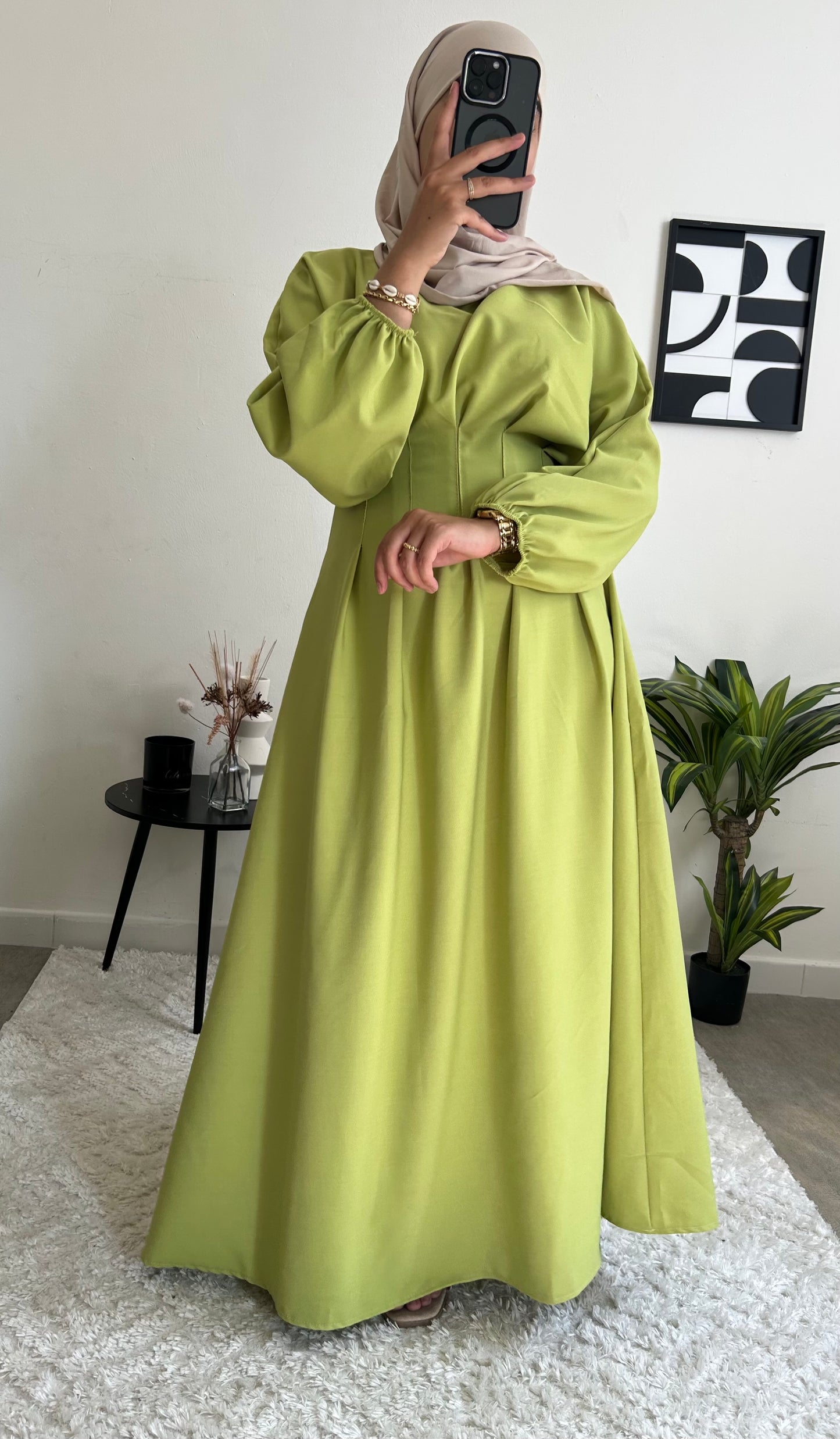 Robe cintrée pistache