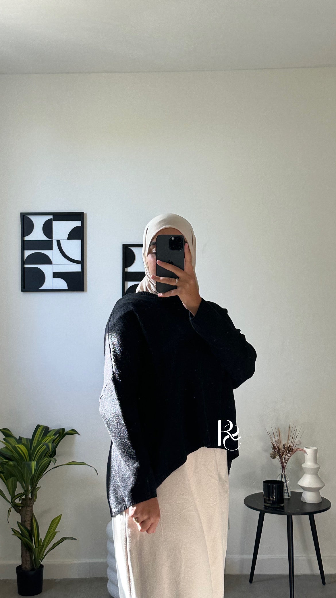 Pull coupe longue noir