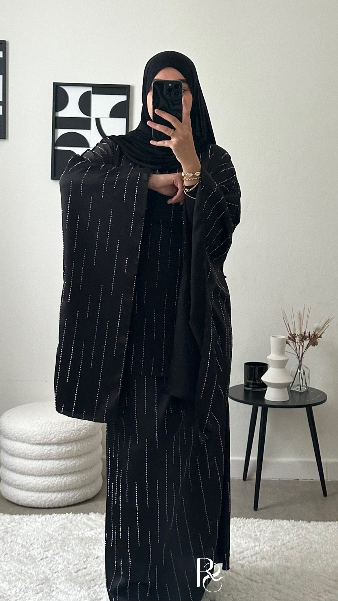 Ensemble à strass noir
