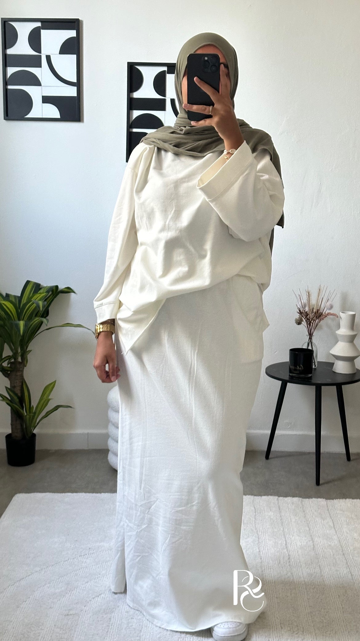 Ensemble coton Isra blanc