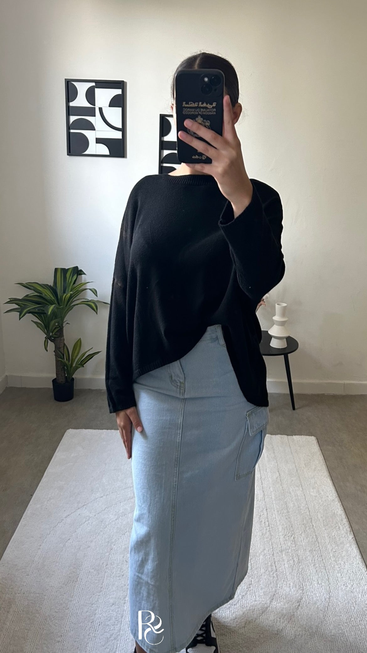 Jupe en jean cargo bleu clair