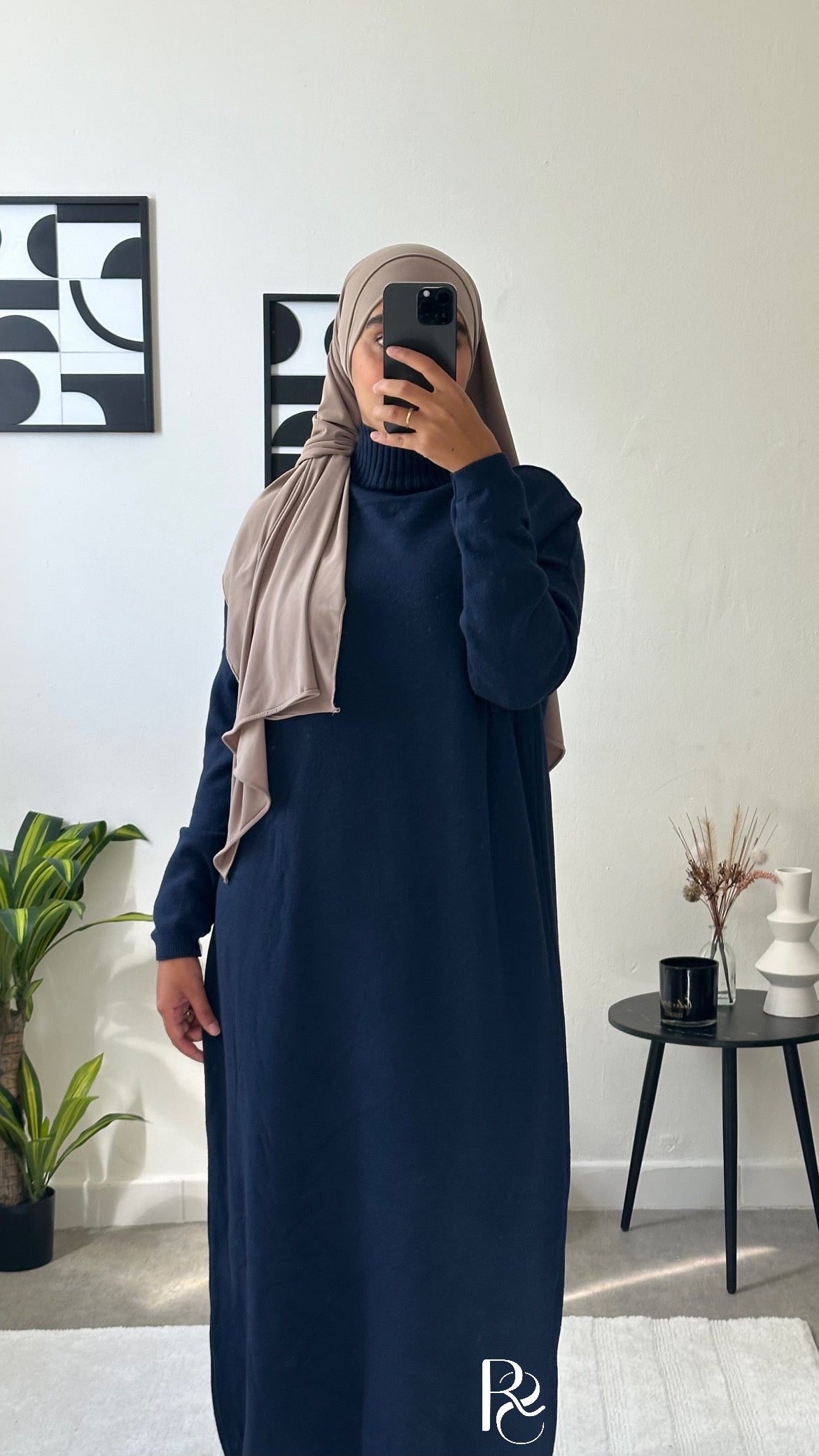 Robe pull maille bleu