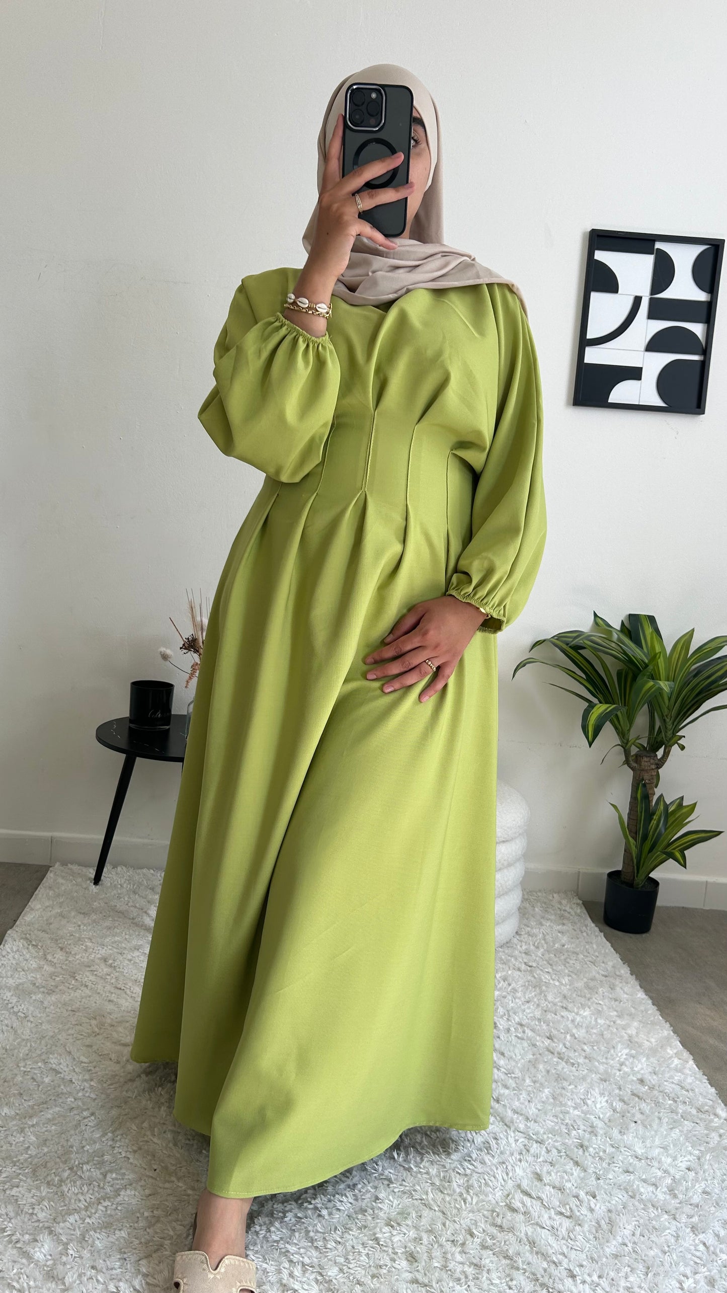 Robe cintrée pistache