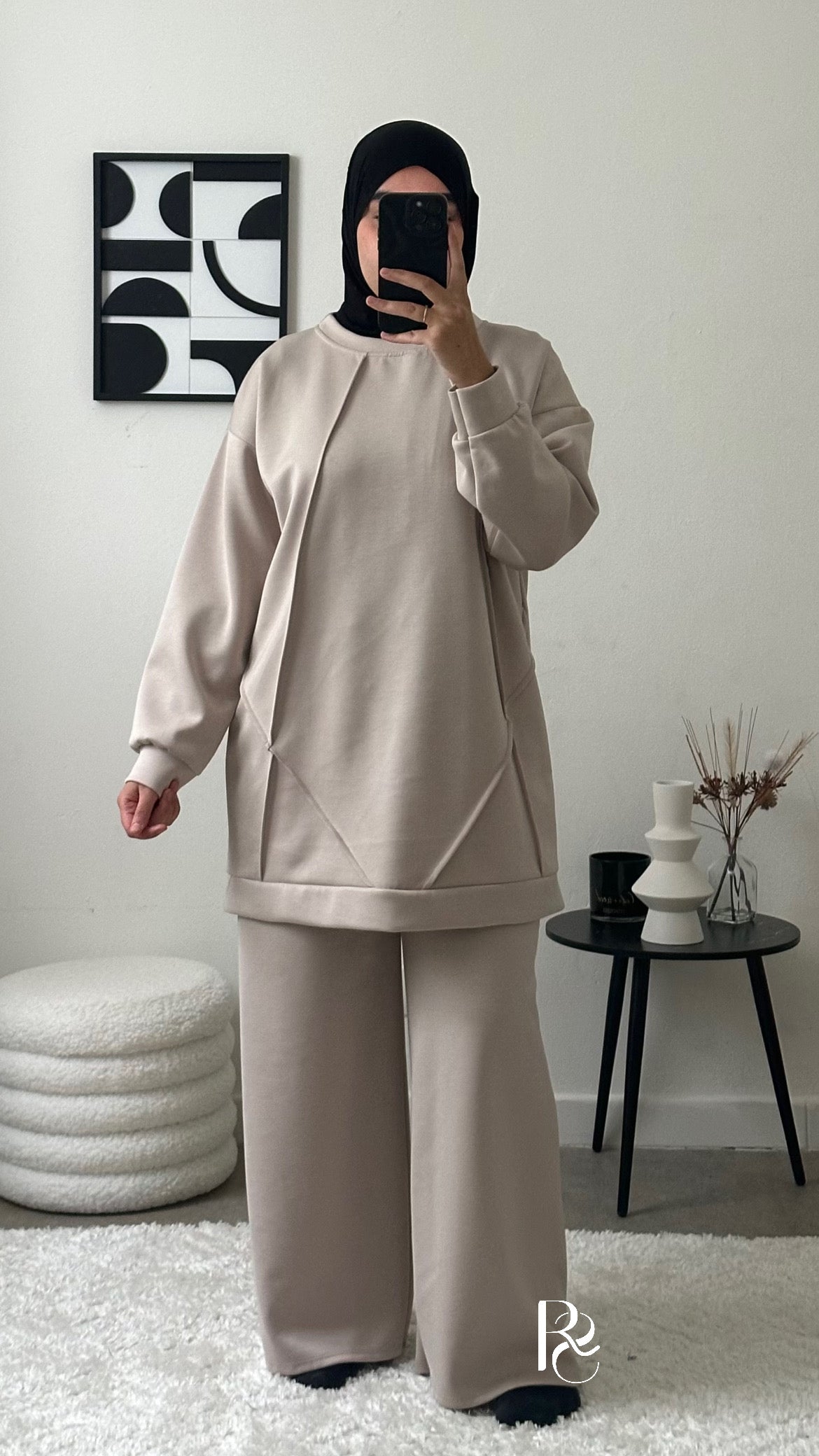 Ensemble jogging beige