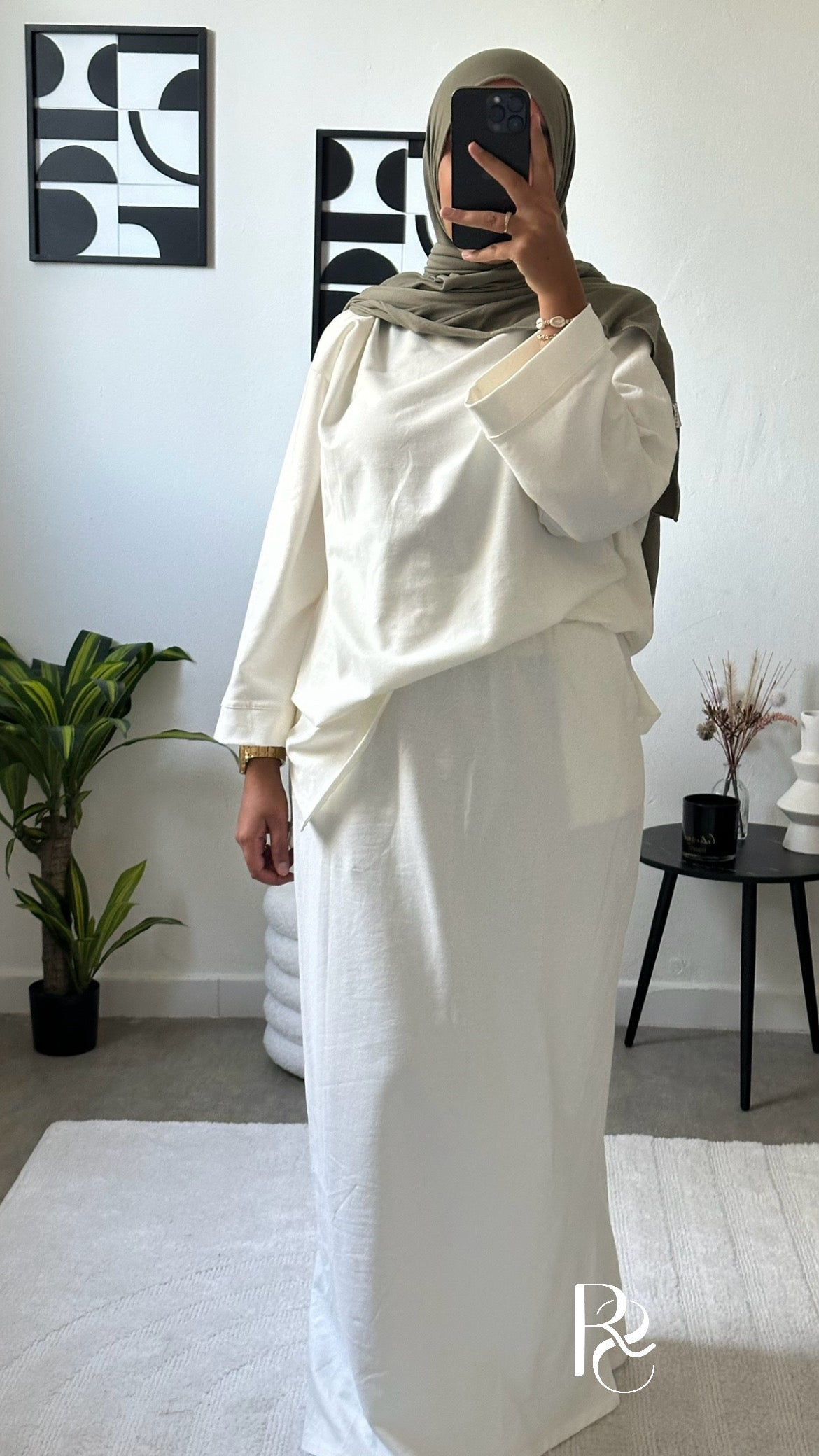Ensemble coton Isra blanc