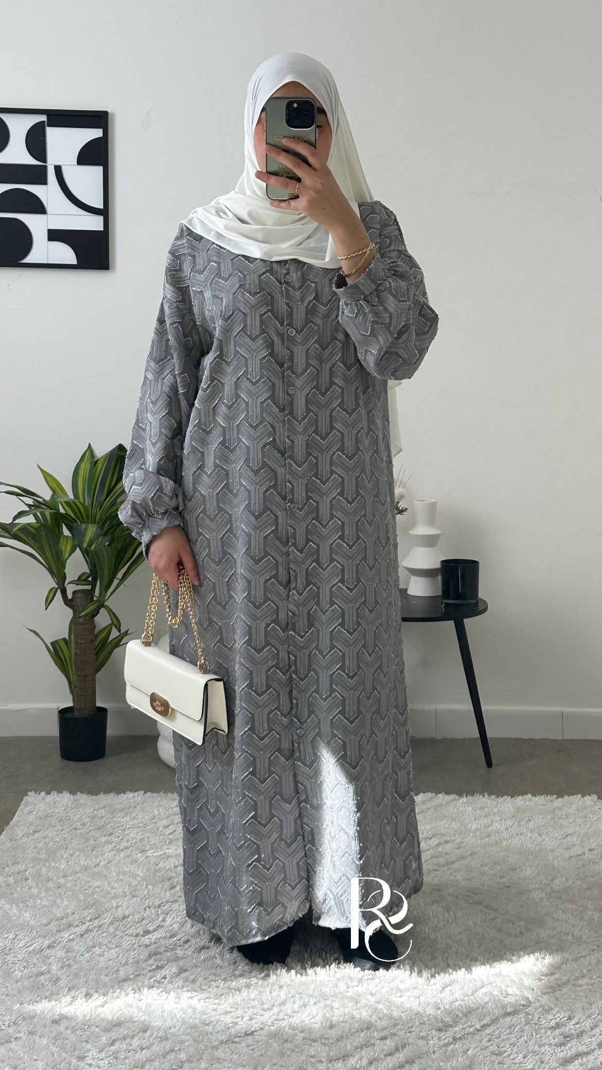 Abaya / kimono gris anthracite