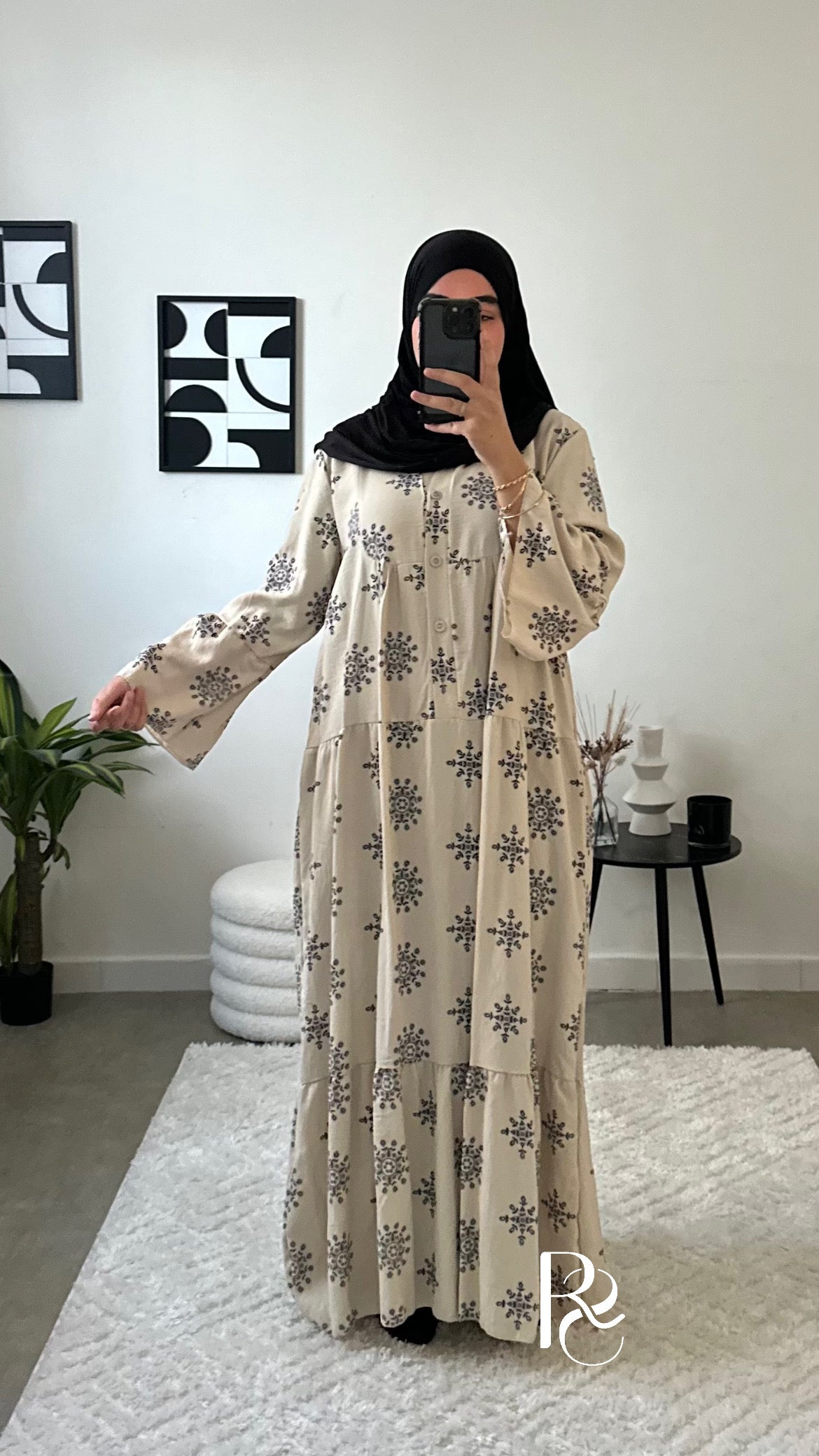 Robe à motif beige