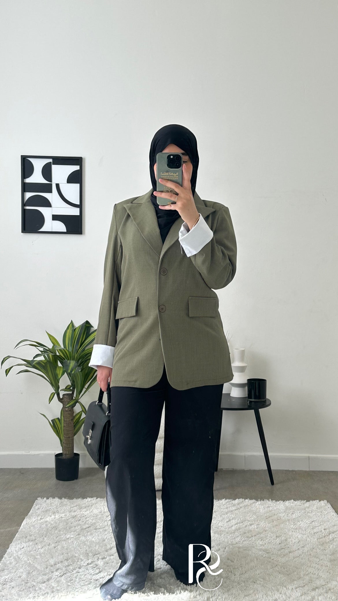 Blazer kaki manche revers