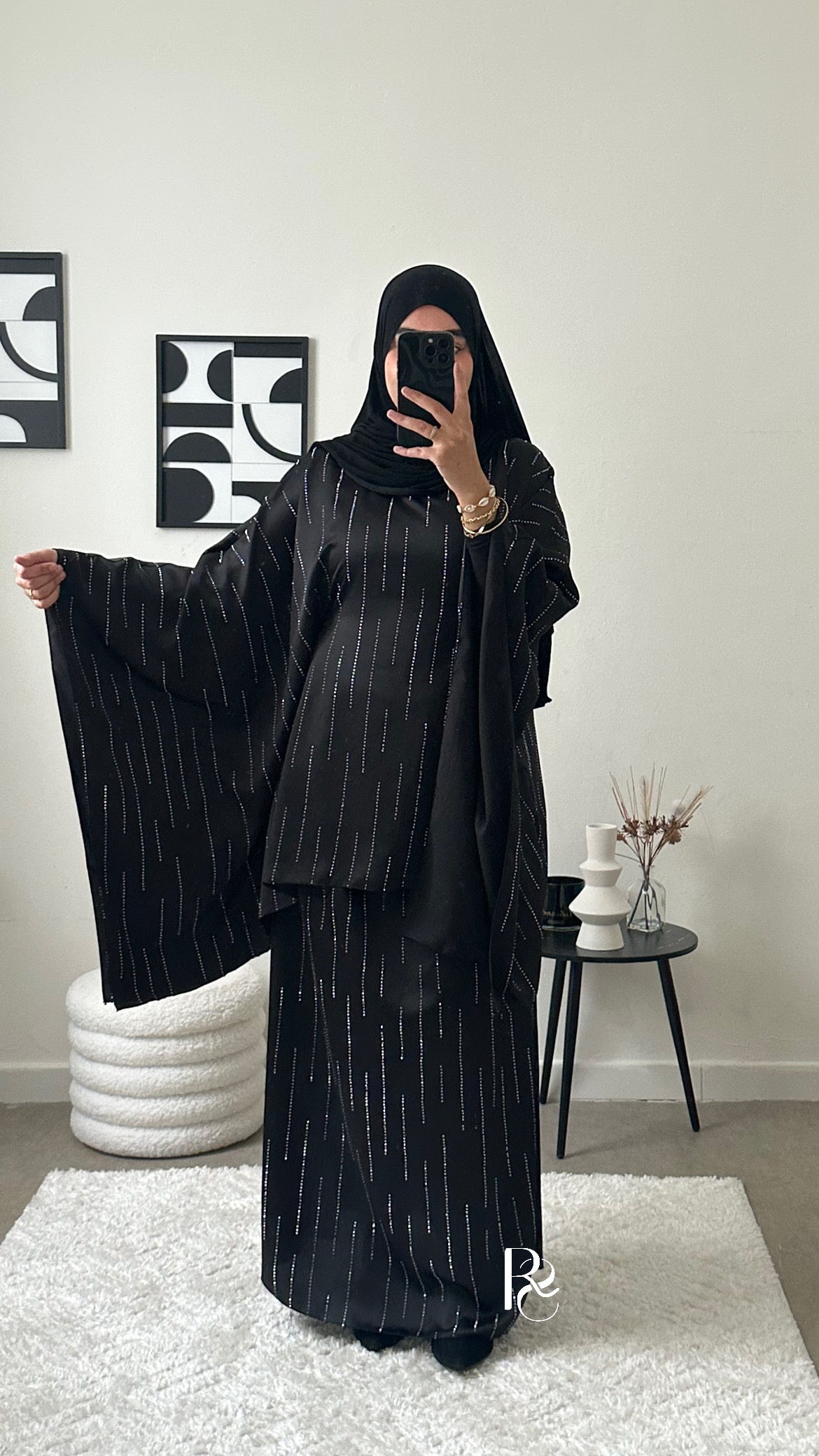 Ensemble à strass noir