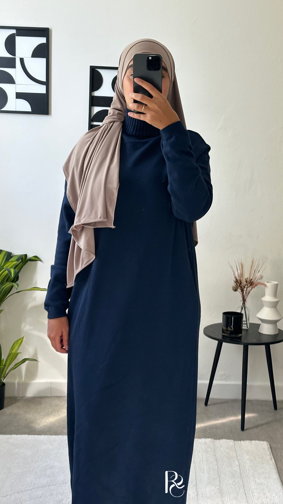 Robe pull maille bleu