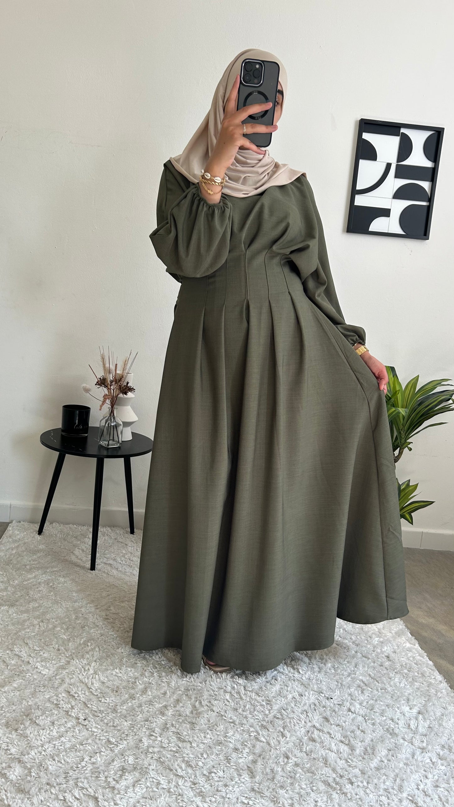 Robe cintrée kaki