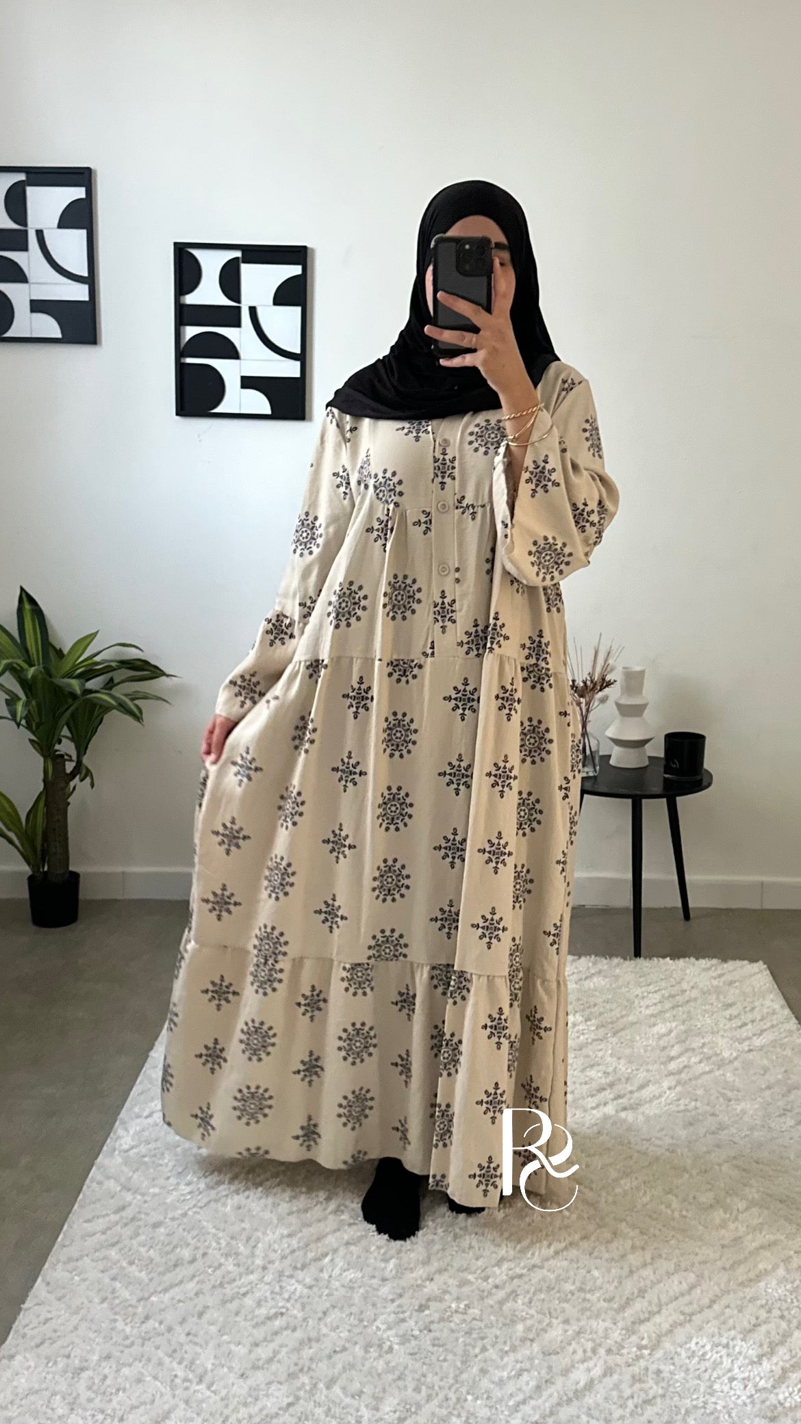 Robe à motif beige