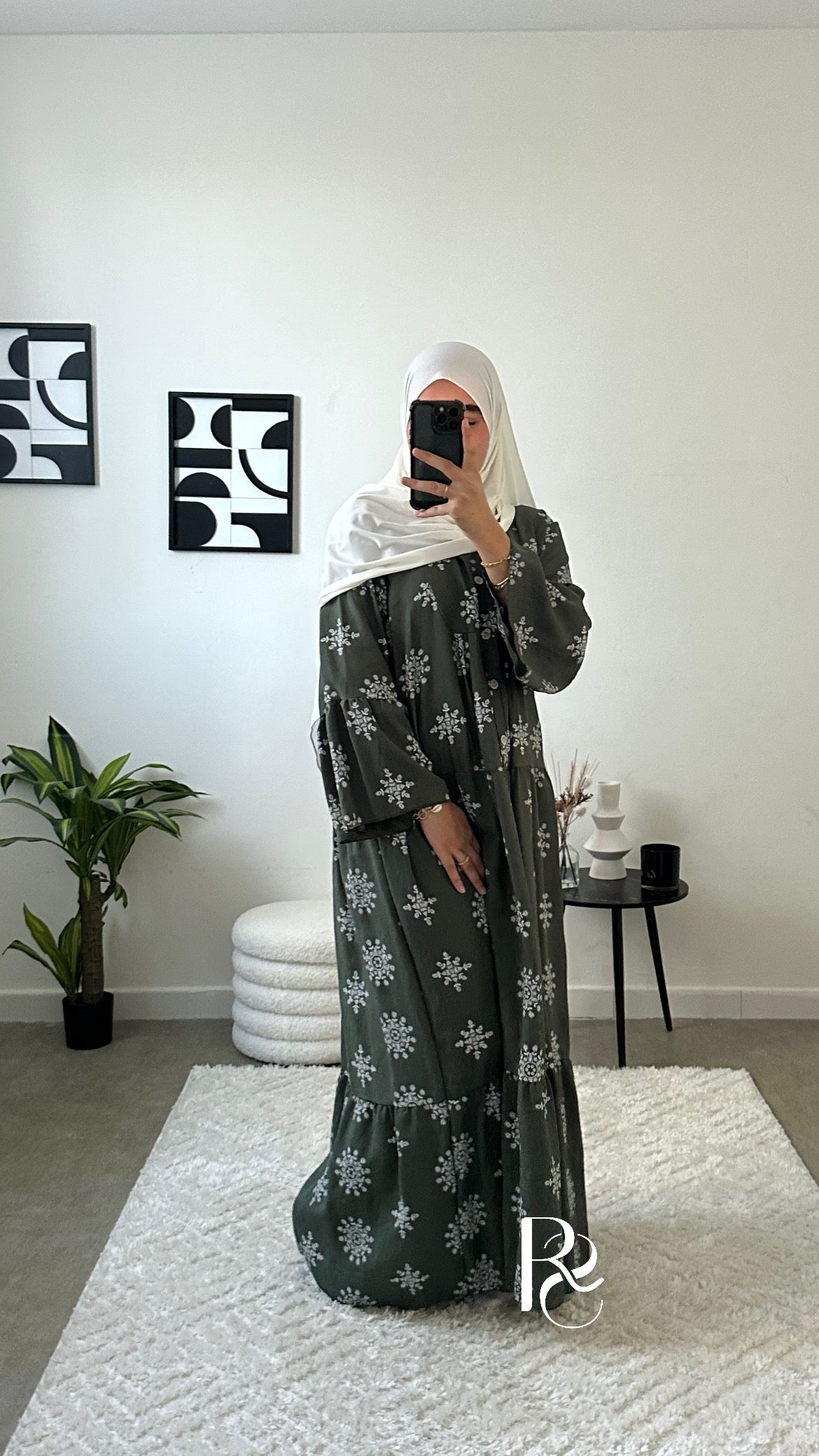 Robe à motif kaki