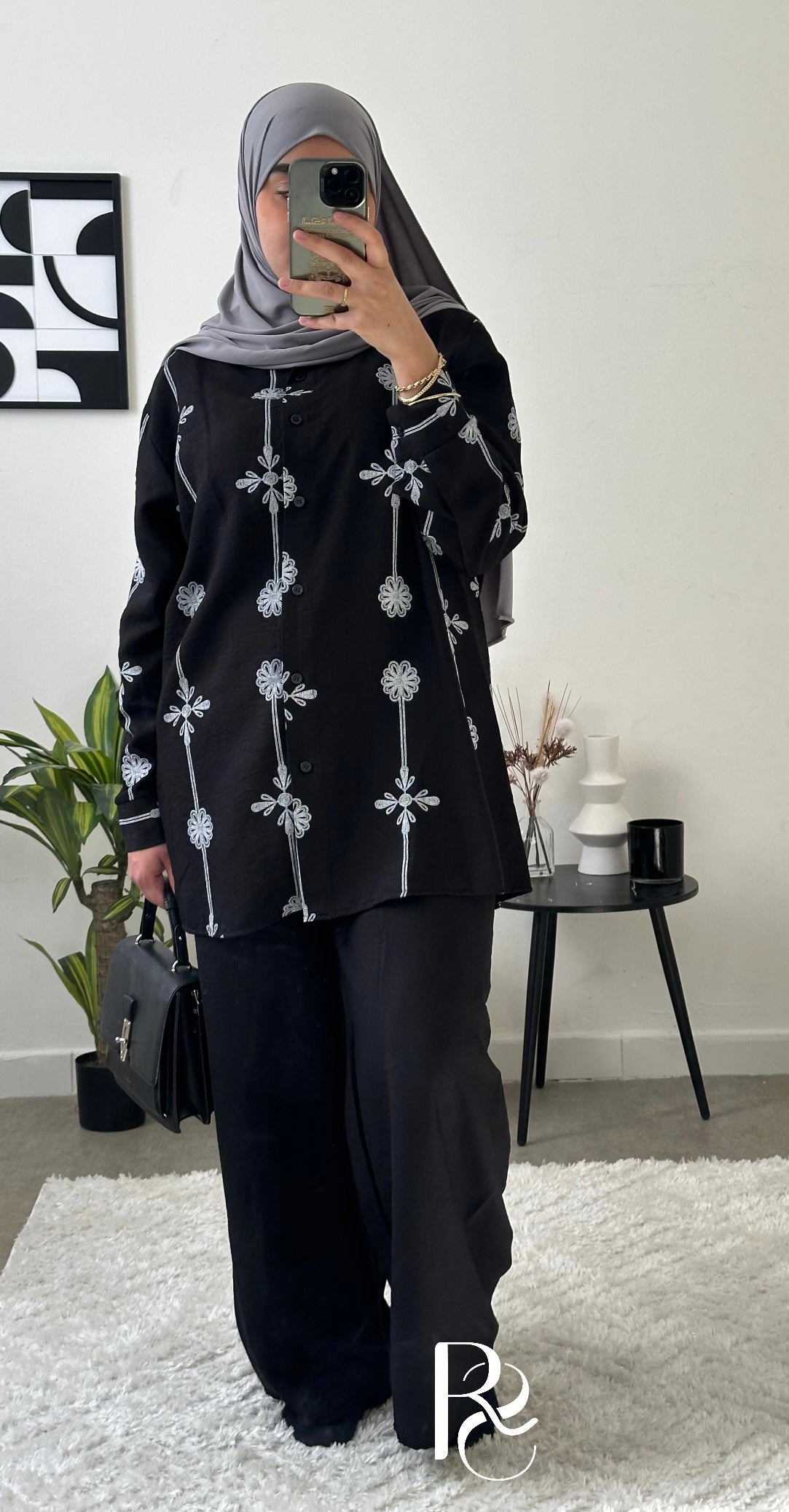 Ensemble à motif noir