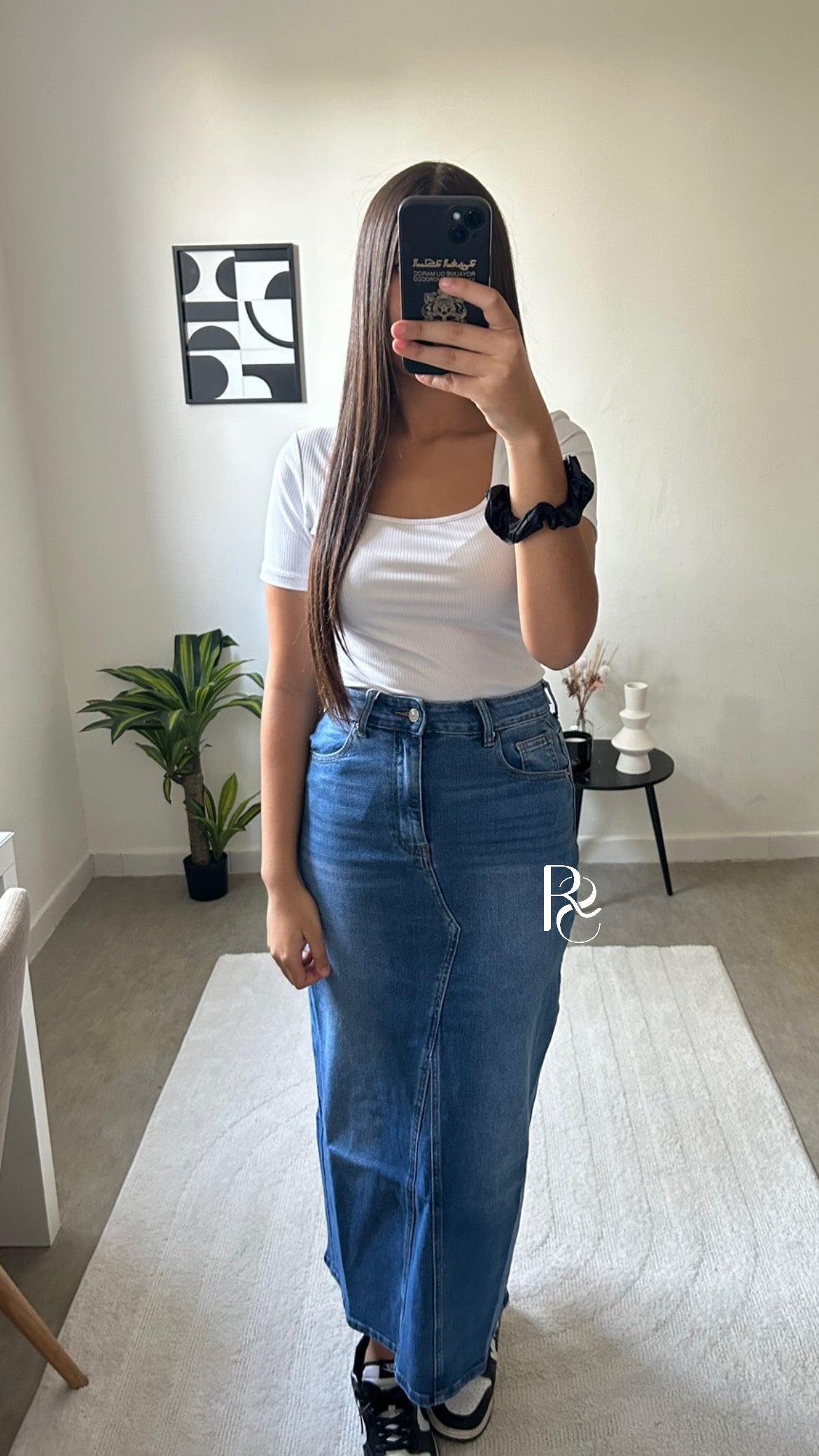 Jupe en jean longue