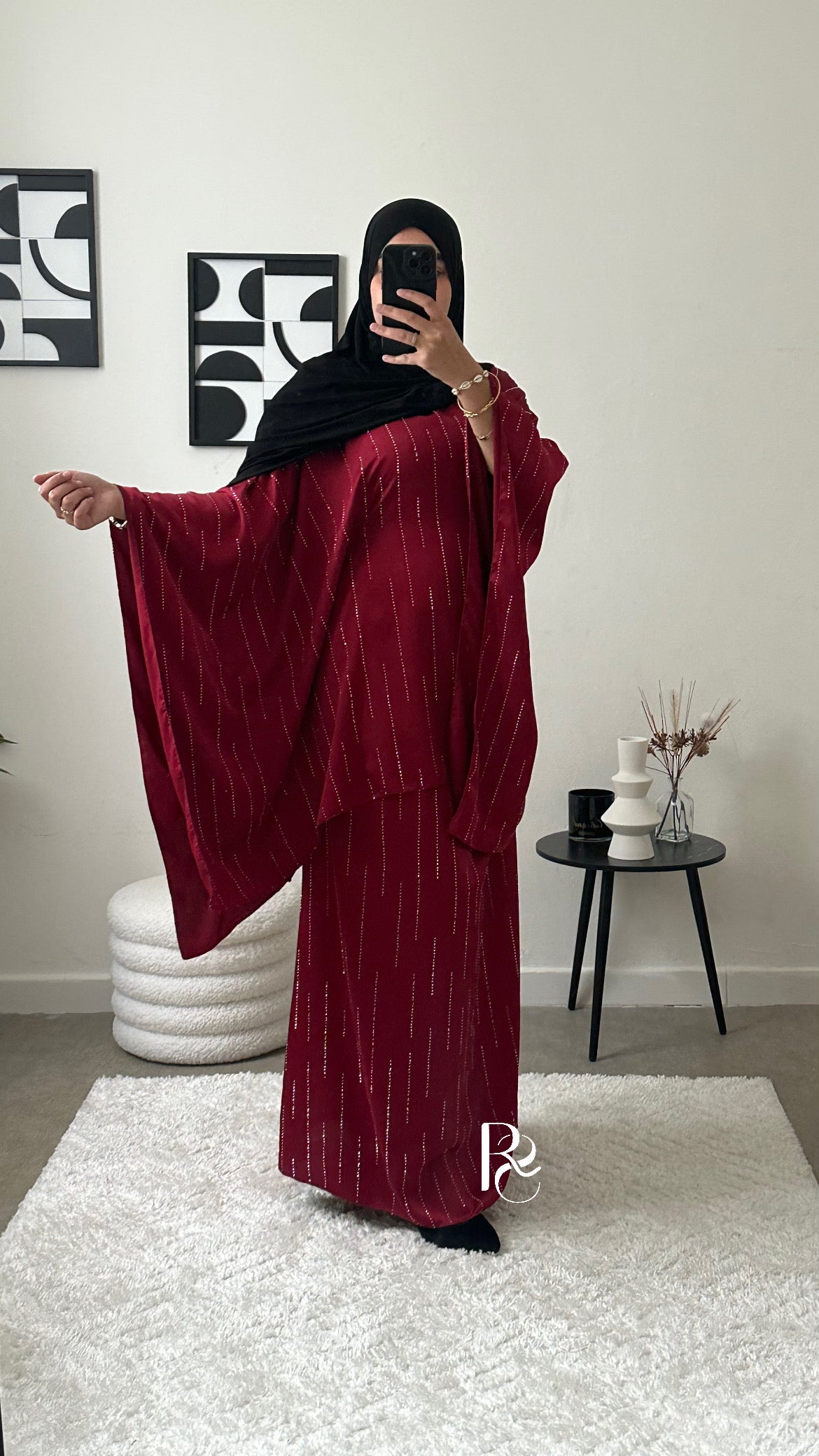 Ensemble à strass bordeaux