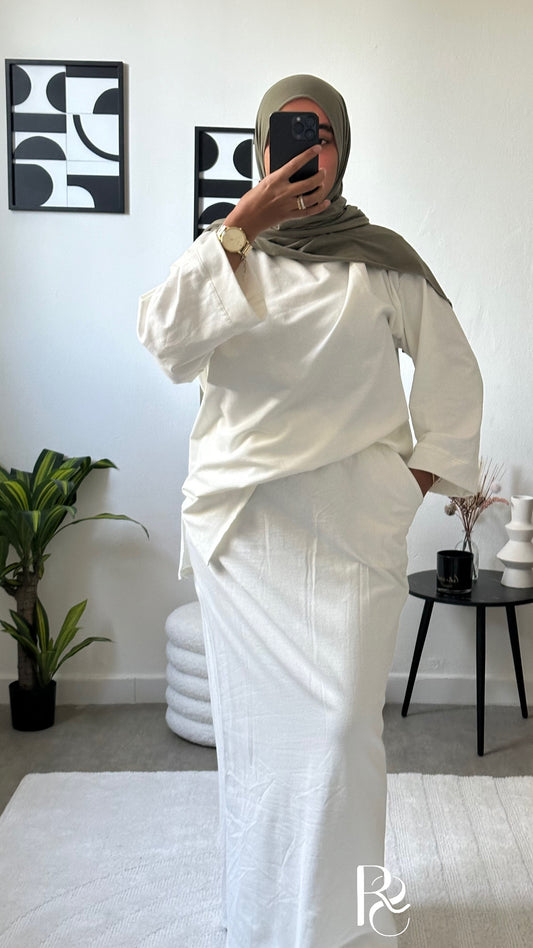 Ensemble coton Isra blanc