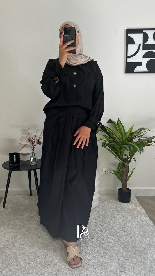Ensemble jupe chemisier noir