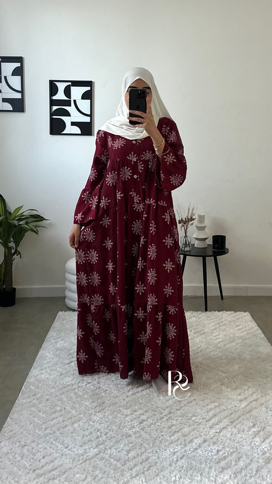 Robe bordeaux à motif