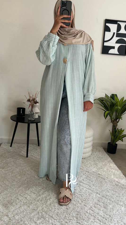 Kimono rayée menthe