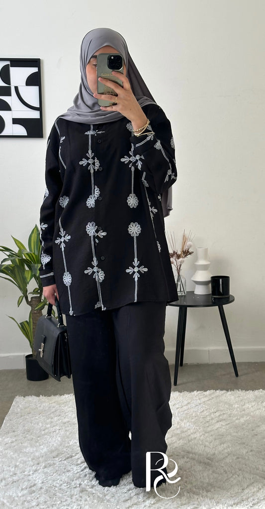 Ensemble à motif noir